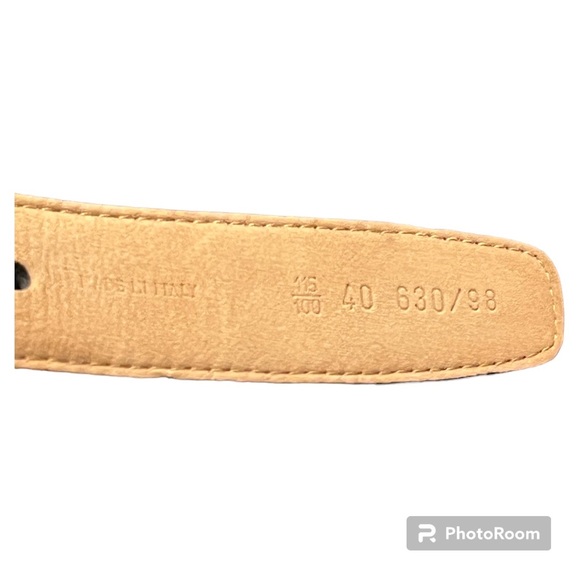 Elegant genuine lizard skin belt gold buckle Made in Italy 40 excellent!! - Picture 6 of 7